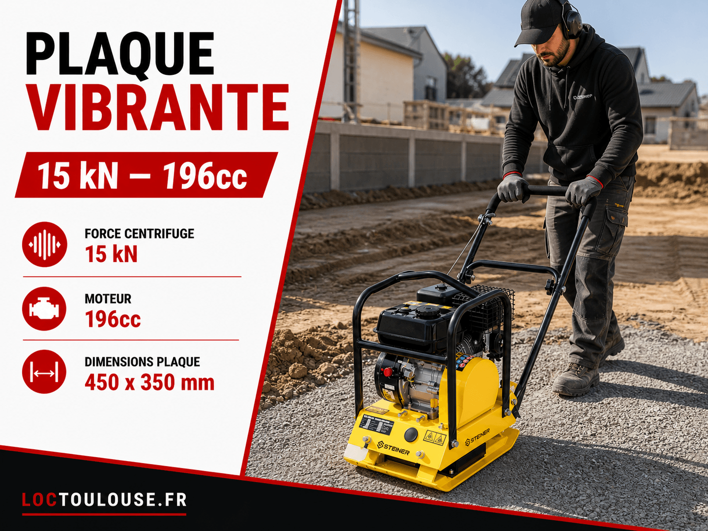 Location plaque vibrante chantier Haute-Garonne