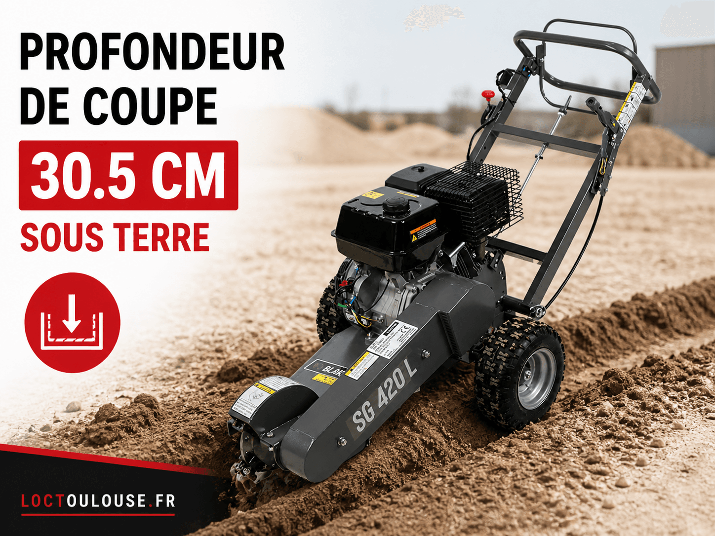 Rogneuse de souche professionnelle — location Toulouse